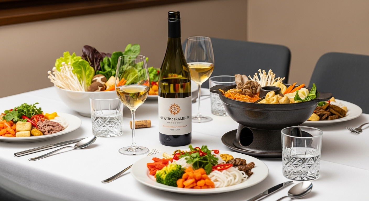 Gewürztraminer là sự kết hợp táo bạo nhưng tuyệt vời với Lẩu Thái.