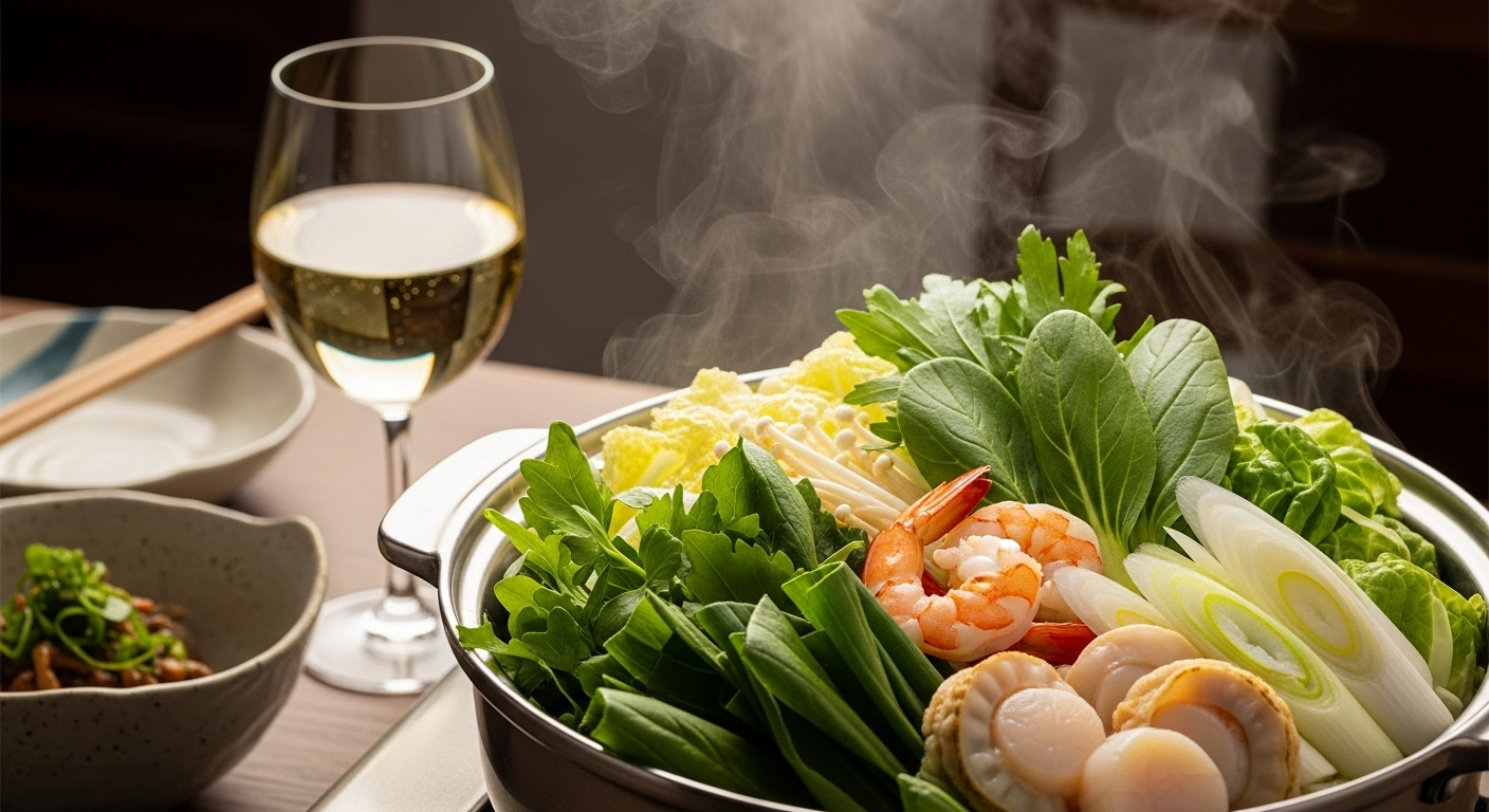 Sauvignon Blanc sẽ là một sự tương phản tuyệt vời, làm bừng sáng nồi lẩu. Đặc biệt phù hợp với lẩu có nhiều loại rau xanh và hải sản.