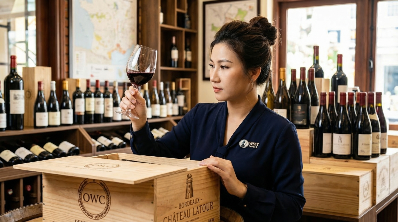 Chuyên gia nếm thử rượu vang trước khi quyết định mua nguyên thùng