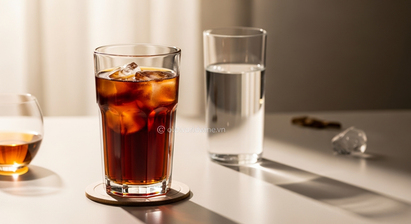 Hình minh họa cà phê ủ lạnh (cold brew) và cà phê Nitro với kết cấu mượt mà, gợi cảm giác miệng tương tự rượu vang – oldworldwine.vn