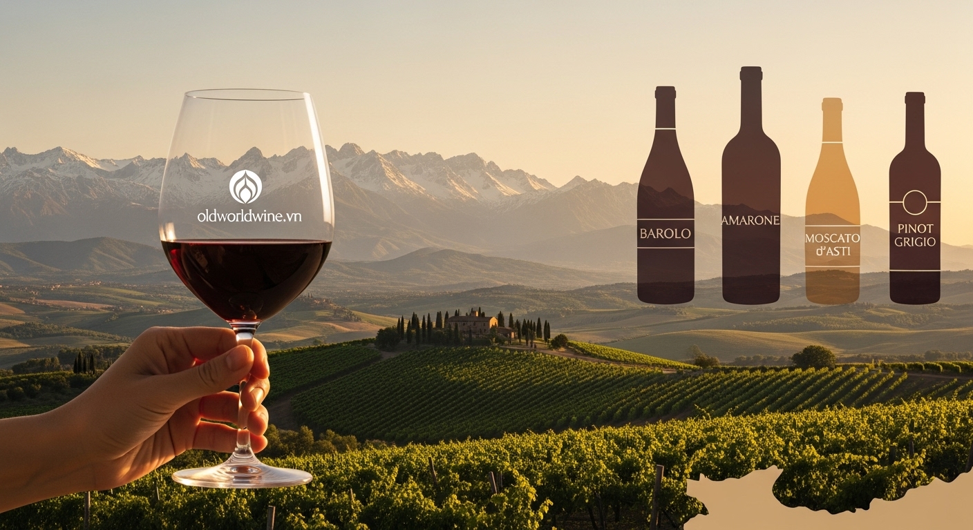 Hành trình khám phá rượu vang Ý – từ Barolo, Pinot Grigio đến Moscato d’Asti – cùng OldWorldWine.vn
