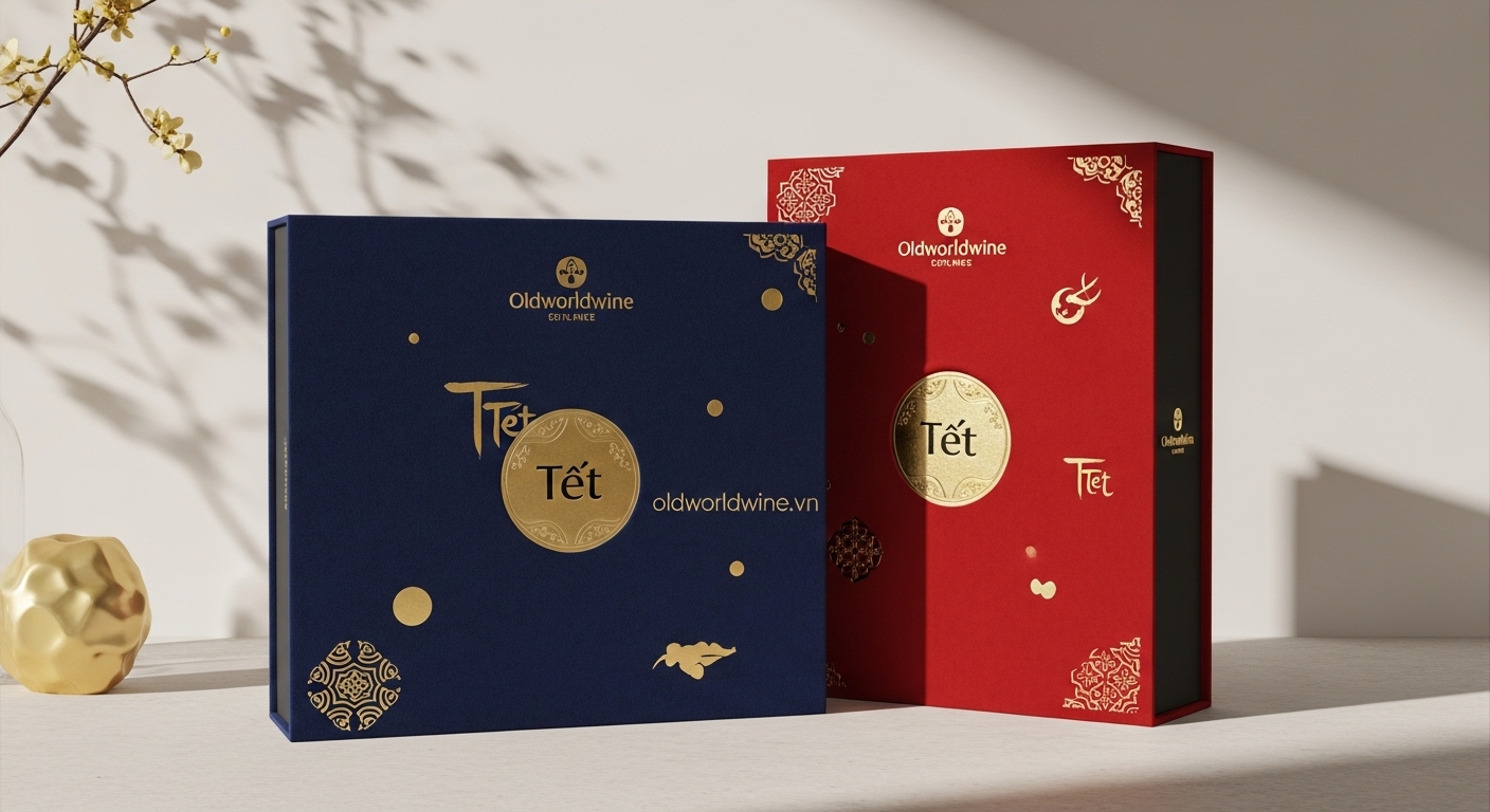 Hộp quà Tết thiết kế độc quyền với bao bì cao cấp, logo dập nổi và màu sắc nhận diện thương hiệu, tạo ấn tượng mạnh mẽ và nâng cao giá trị cảm nhận của món quà doanh nghiệp.