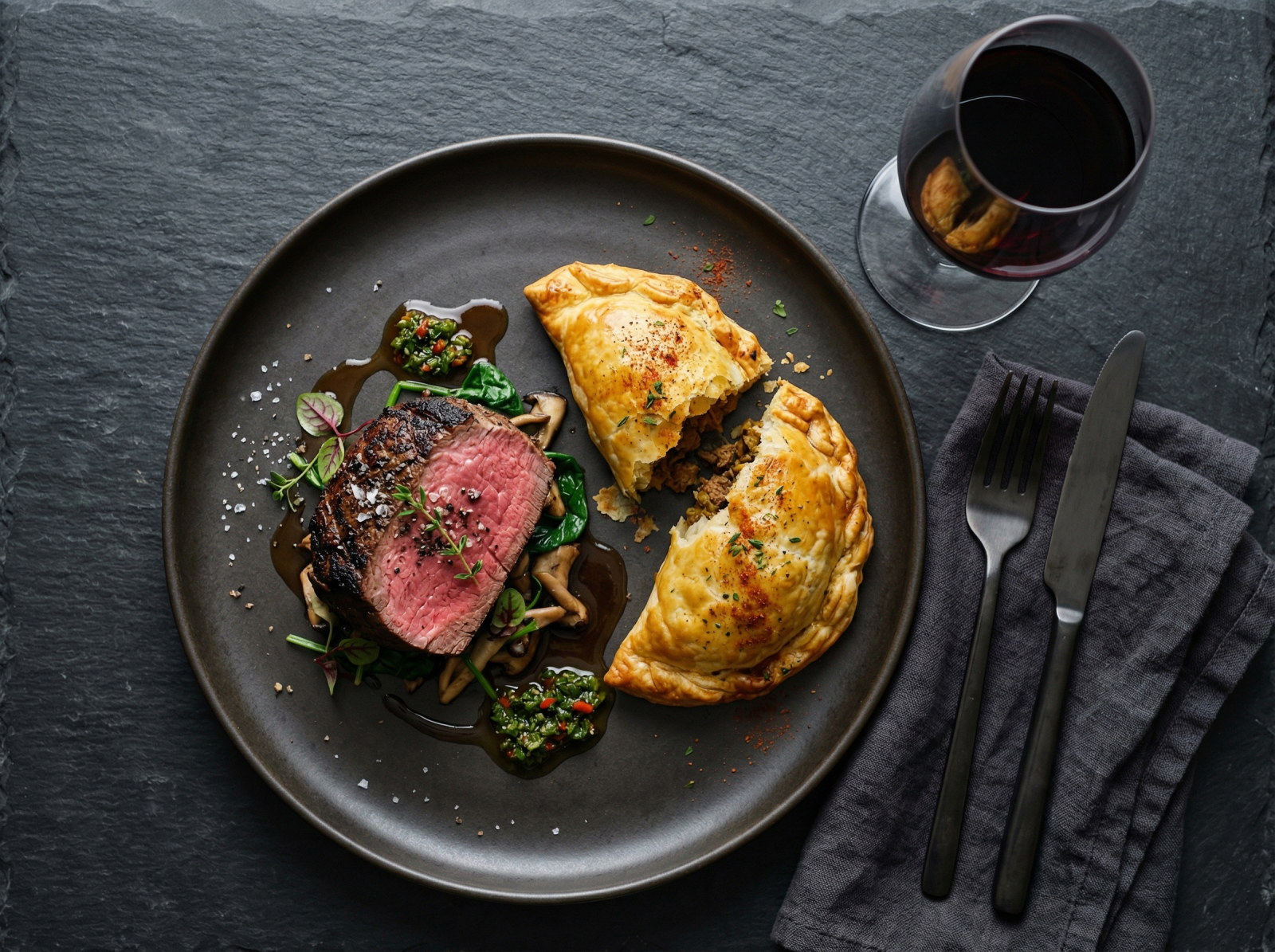 Sự kết hợp hoàn hảo giữa rượu vang đỏ Bonarda Argentina và bánh Empanadas truyền thống.