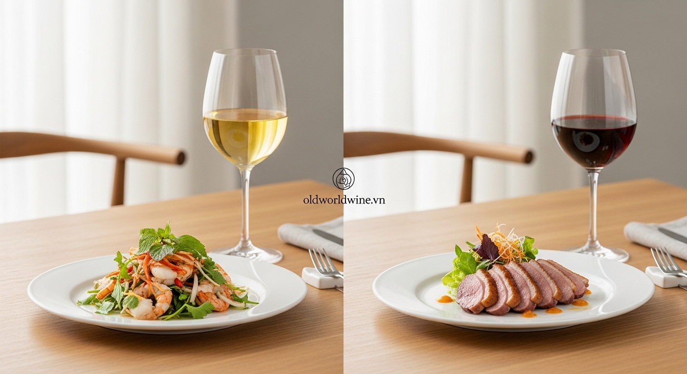 Kết hợp rượu vang New Zealand với món Việt – Sauvignon Blanc cùng gỏi hải sản và Pinot Noir với vịt quay