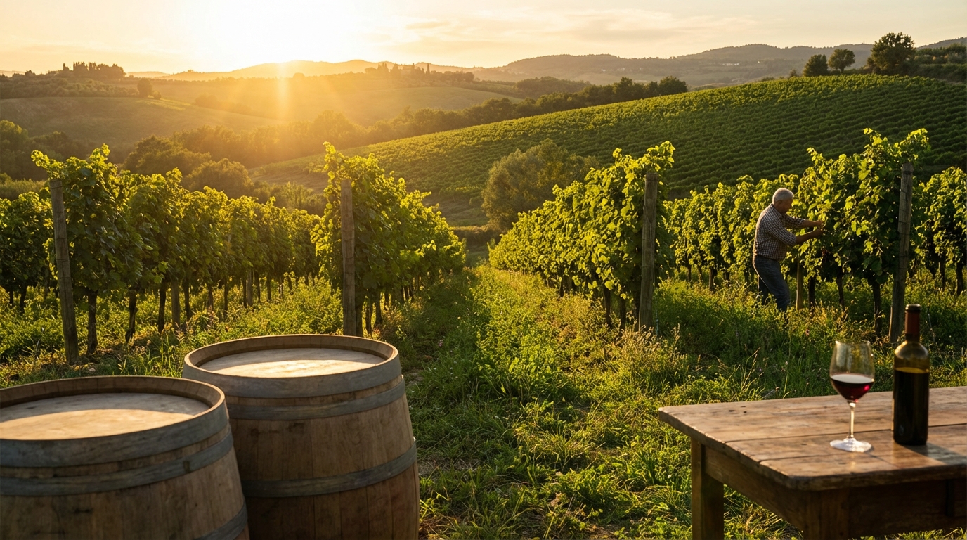 Rượu vang hữu cơ organic wine biodynamic trong vườn nho tự nhiên – xu hướng vang sạch 2026