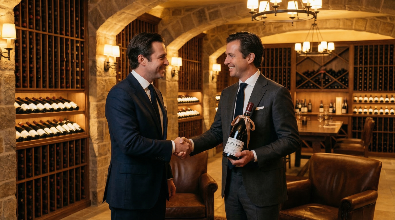 Tặng rượu vang nhập khẩu cao cấp cho đối tác kinh doanh trong buổi ký kết.