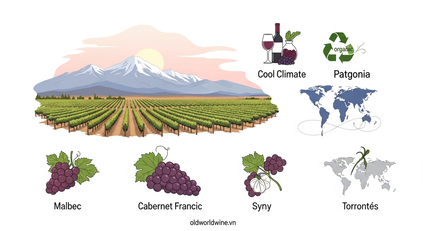 Xu hướng phát triển rượu vang Argentina – khám phá terroir mới, đa dạng giống nho, sản xuất bền vững và mở rộng xuất khẩu
